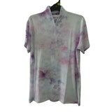Purple Flowers : Ladies BA Tournament Top SIZE 18