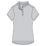 NAVY PRINT : Greg Norman Ladies Tournament Polo