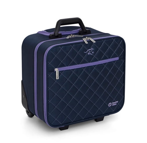 Navy w/ Purple Accent Eternal Rose : Bowls Trolley Bag by Kelsey Cottrell