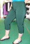 Ladies Stretch 3/4 Pedal Pushers - BLACK, BOTTLE GREEN, NAVY